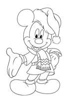 coloriage mickey en tenue de noel